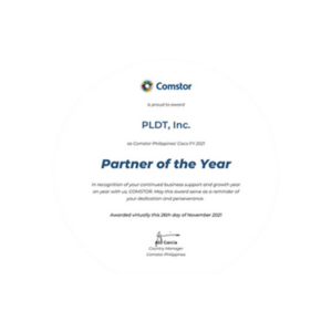 Comstor Partner of the year for PLDT Given Nov 26 2021